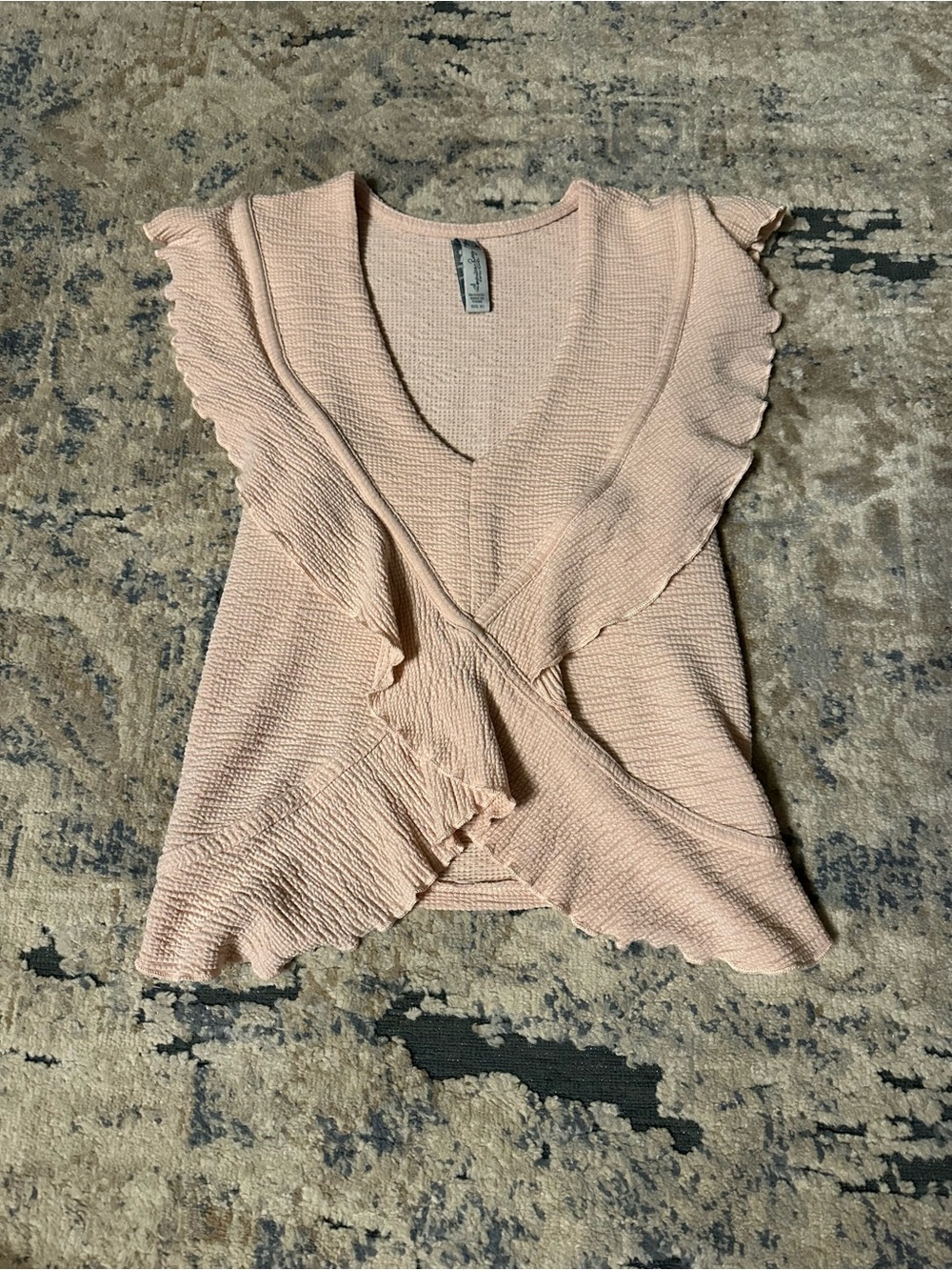 American Rag Peach Crop Ruffle Top